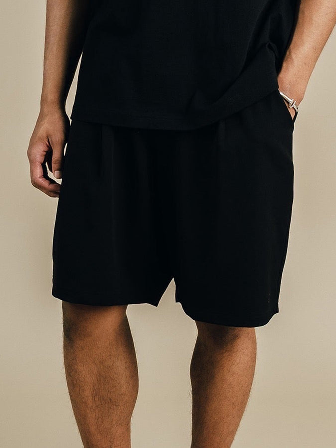 Students Calculus Baggy Slack Pleated Shorts Spring 2026 | BLACK