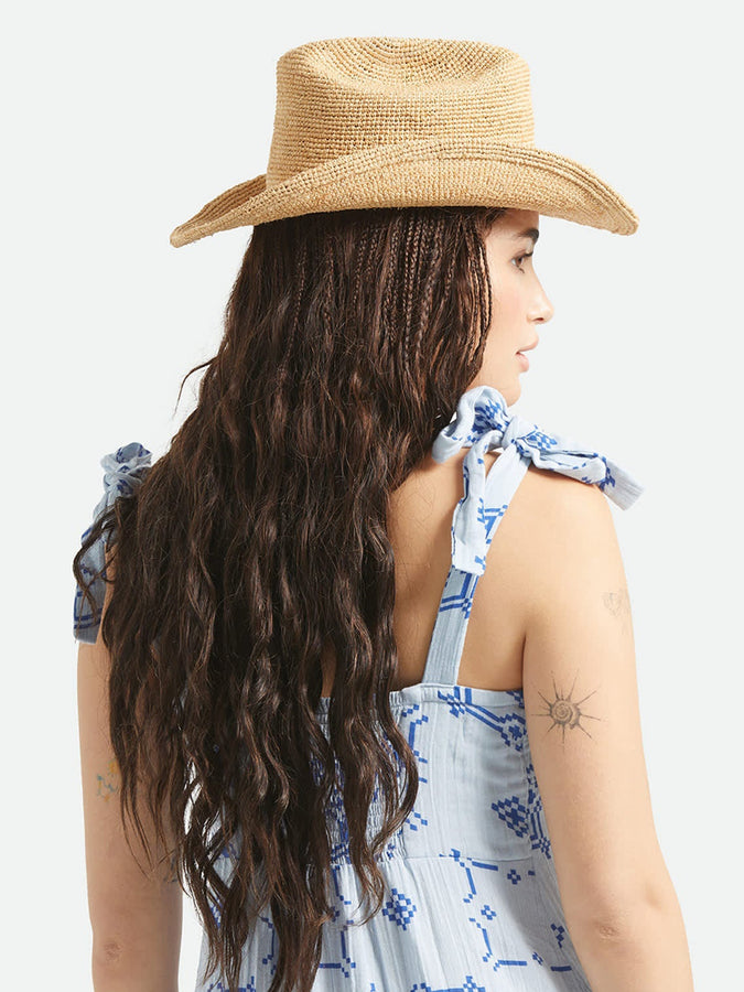 Brixton Odessa Straw Packable Cowboy Hat Spring 2026 | TAN