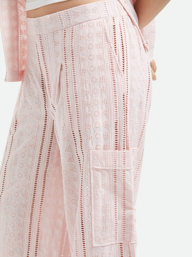 Brixton The Mercer Wide Leg Trouser Pants Spring 2026 | CHALK PINK