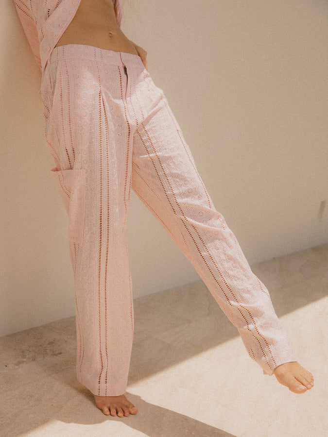 Brixton The Mercer Wide Leg Trouser Pants Spring 2026 | CHALK PINK