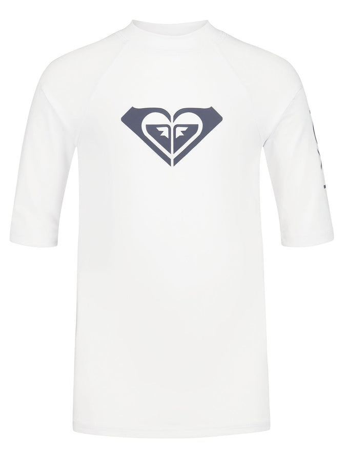 Roxy Whole Hearted Short Sleeve Rashguard (Youth 7-14) Spring 2026 | BRIGHT WHITE (104)