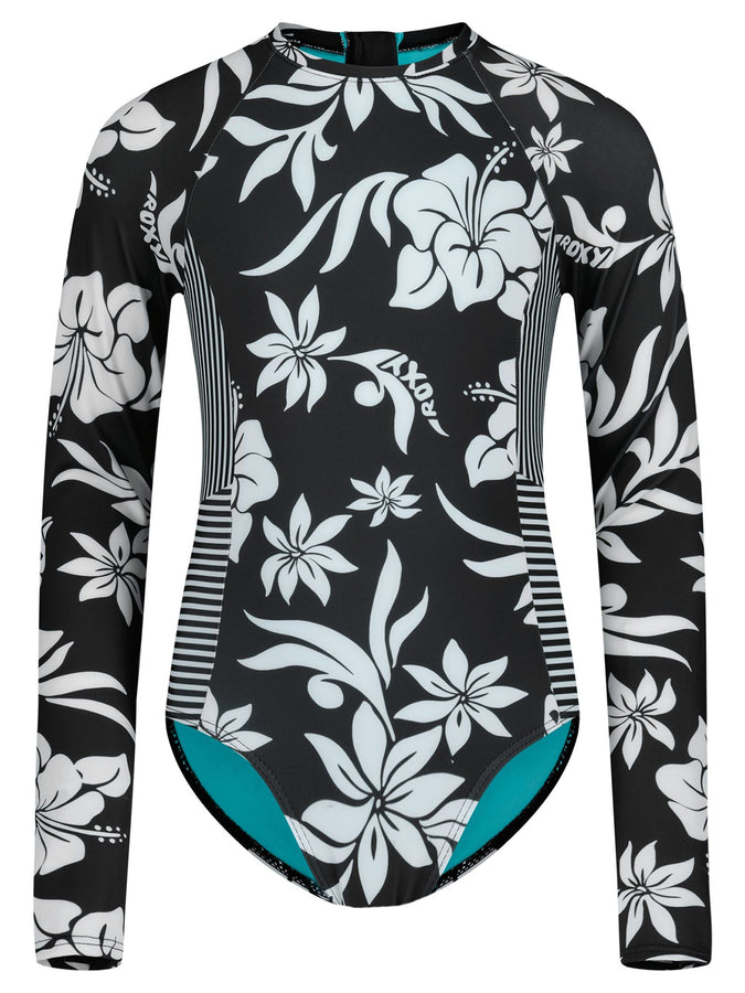 Roxy Oversized Floral One Piece Rashguard (Youth 7-14) Spring 2026 |PHANTOM (020)