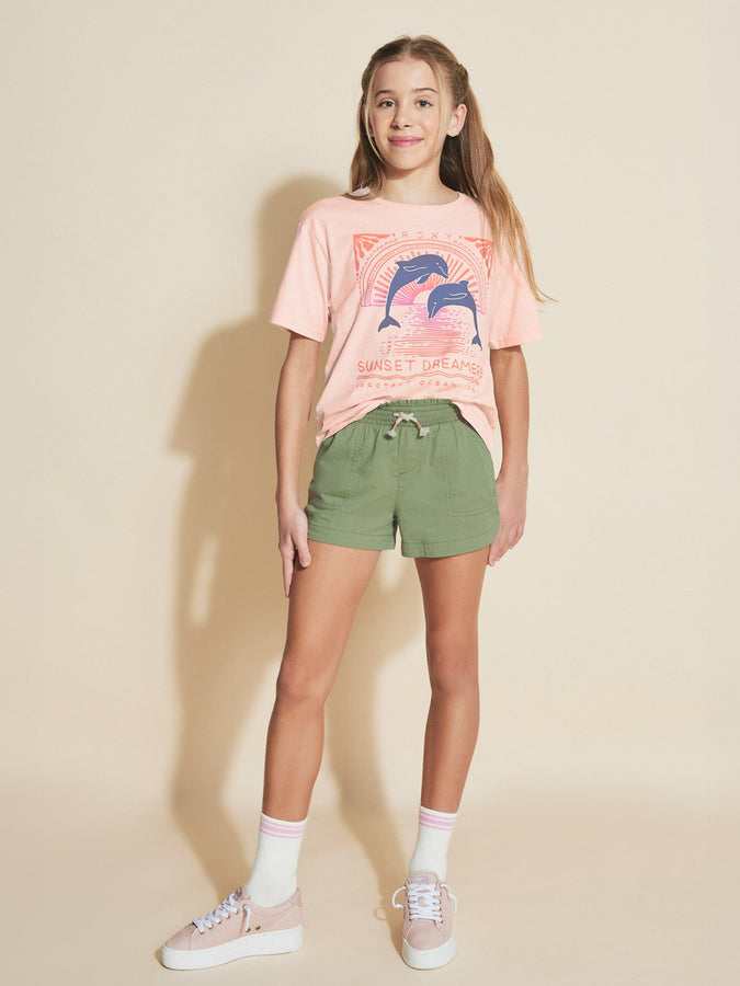 Roxy Soleil Shorts (Youth 7-14) Spring 2026 |OIL GREEN (315)