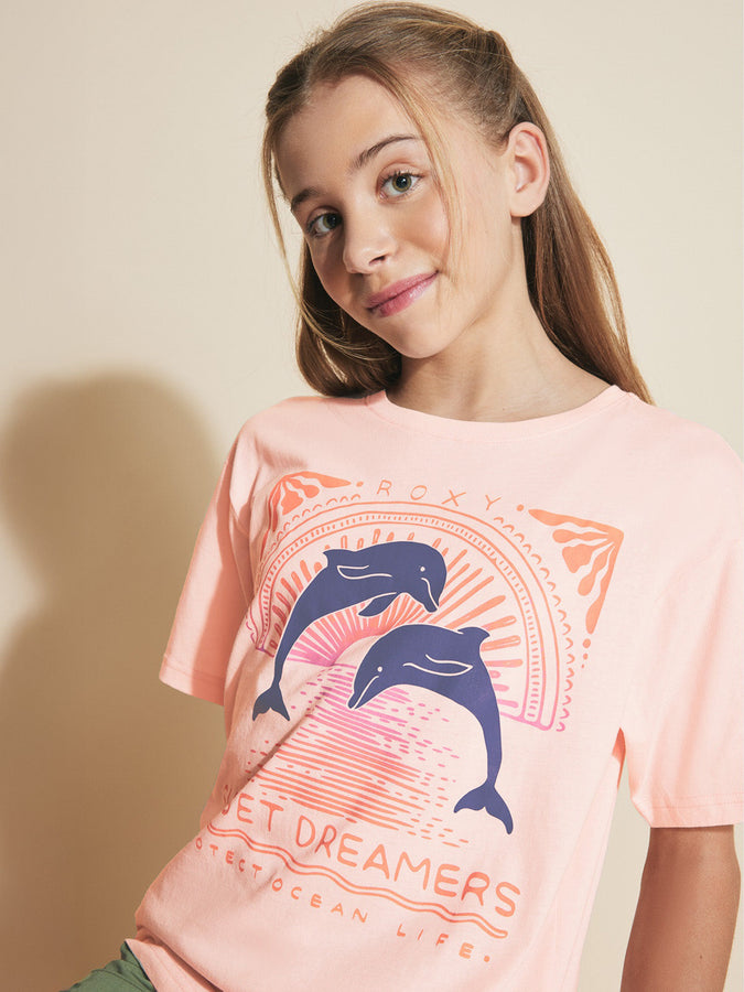 Roxy Ocean Life Oversized T-Shirt (Youth 7-14) Spring 2026 | VEILED ROSE (696)