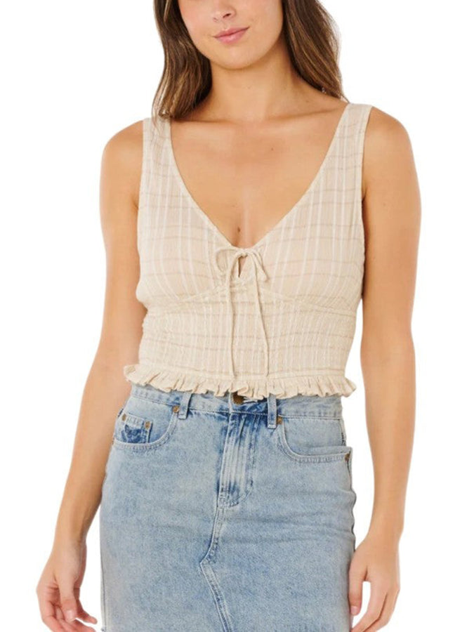 Rip Curl Paradise Check Tank Top Spring 2026 | OFF WHITE (0003)