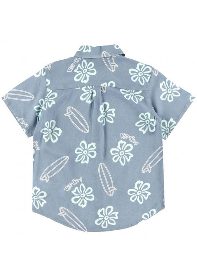Rip Curl Ride The Wave Short Sleeve Buttondown Shirt (Kids 2-7) Spring 2026 | FADED DENIM (4737)