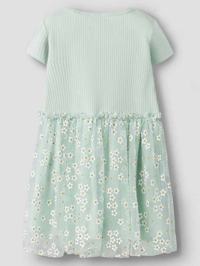 Name It Floral Dress (Kids 2-7) Spring 2026 | PALE AQUA