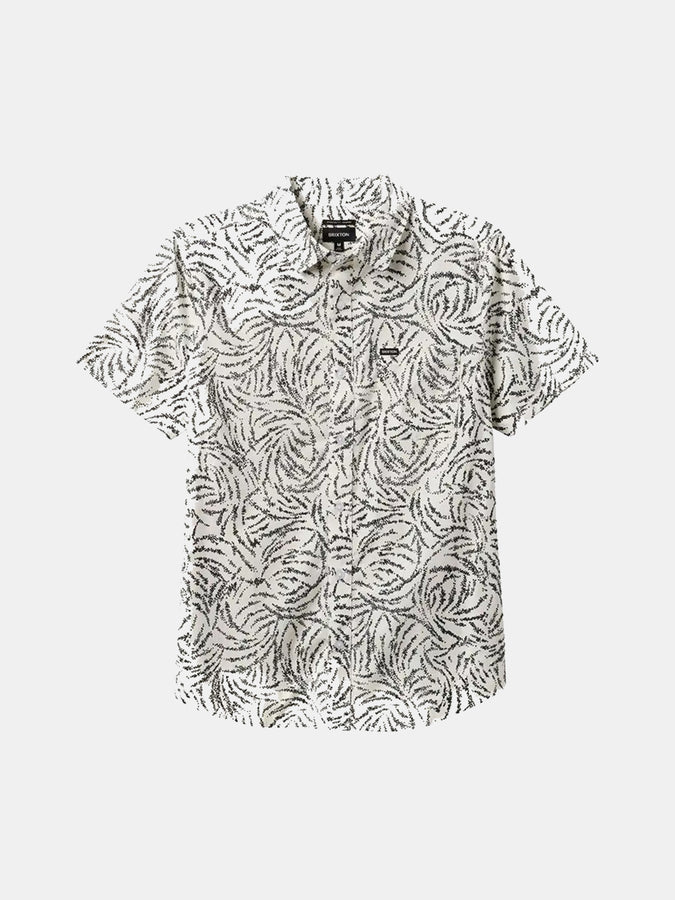 Brixton Charter Print Buttondown Shirt Summer 2024 | OFF WHITE / BLACK RIPPLE