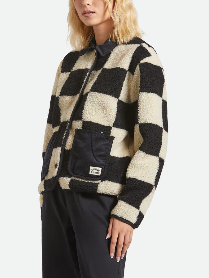 Brixton Deliah Sherpa Jacket Holiday 2025 | BLK/NATURAL FINISH LINE CHECK