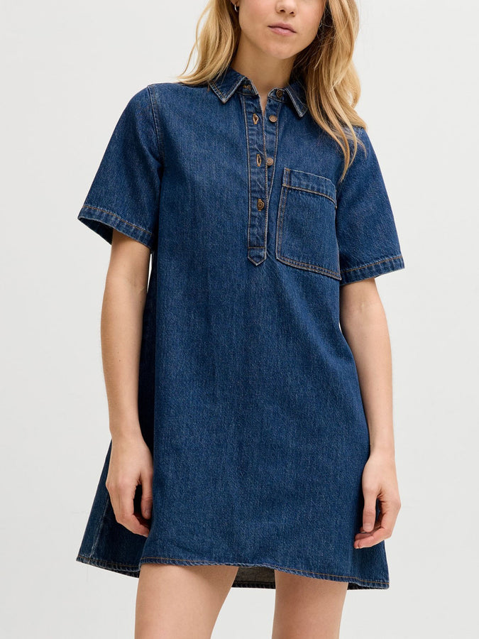 JJXX Amara Sille Dress Spring 2026 | MEDIUM BLUE DENIM