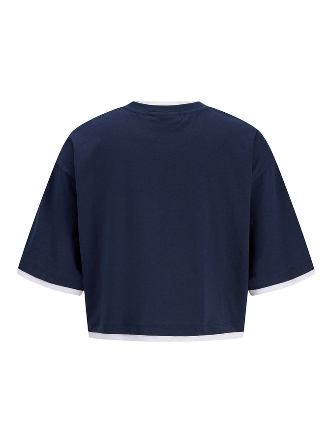 JJXX Andrea Cropped T-Shirt Fall 2026 | NAVY BLAZER