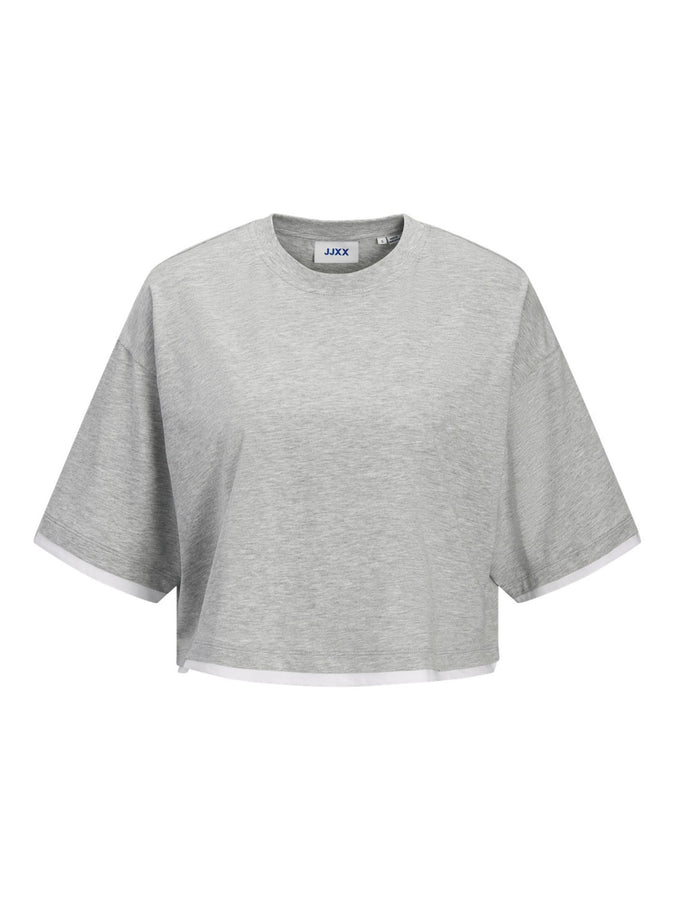 JJXX Andrea Cropped T-Shirt Fall 2026 | LIGHT GREY MELANGE