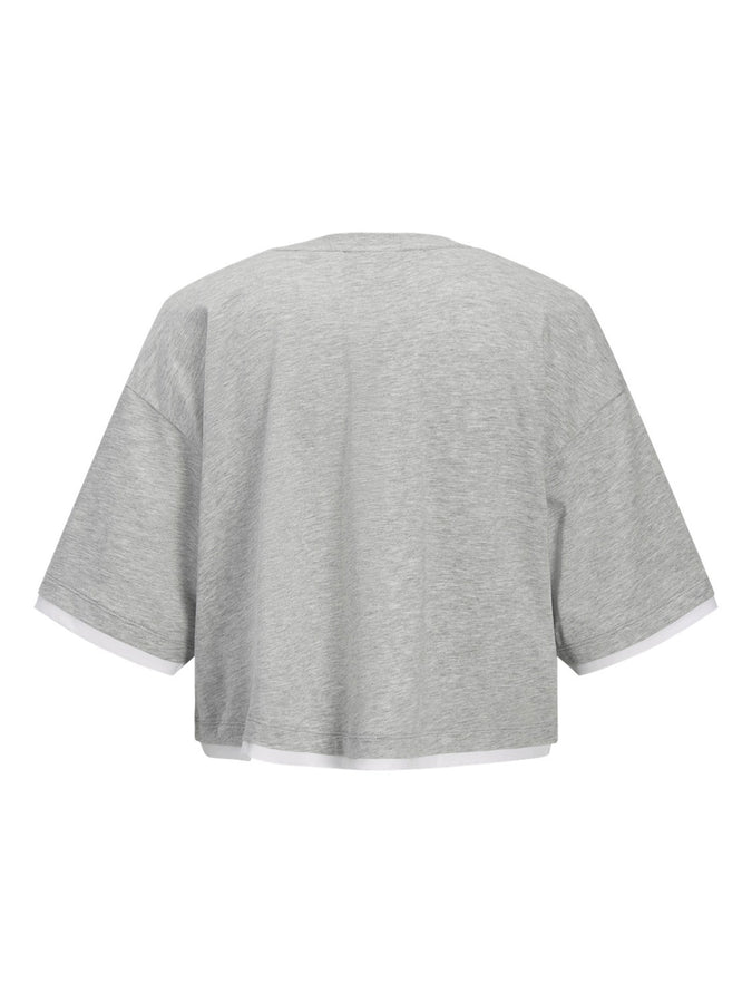 JJXX Andrea Cropped T-Shirt Fall 2026 | LIGHT GREY MELANGE
