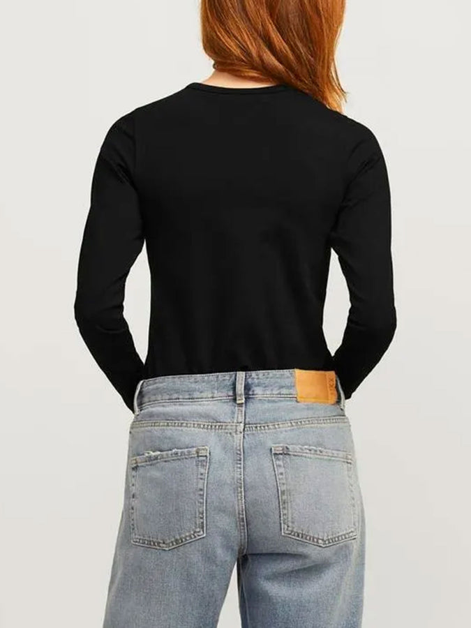 JJXX Celine Gigi Long Sleeve T-Shirt Spring 2026 | BLACK