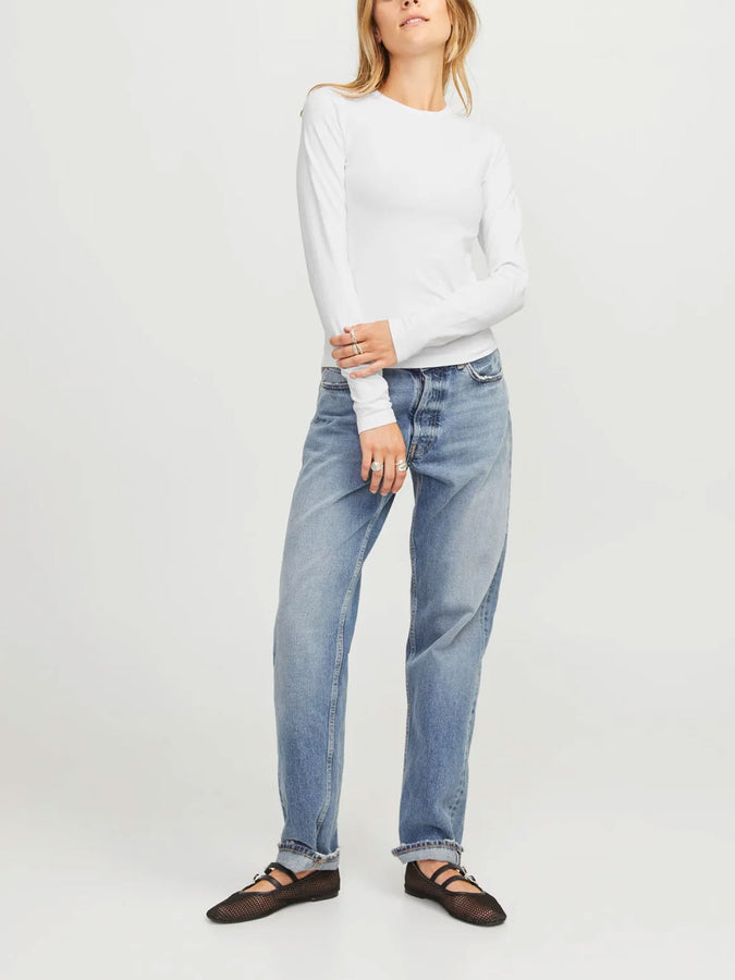 JJXX Celine Gigi Long Sleeve T-Shirt Spring 2026 | BRIGHT WHITE
