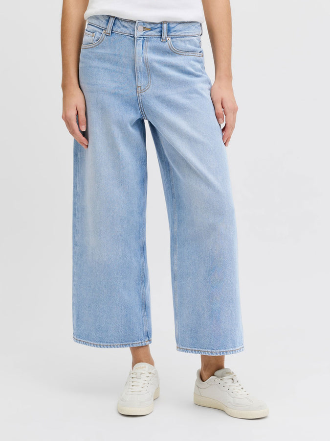 JJXX Santiago Wide Crop Jeans Spring 2026 | LIGHT BLUE DENIM