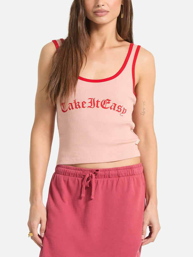 Take It Easy Ringer Tank Top Summer 2026 | SILVER PINK