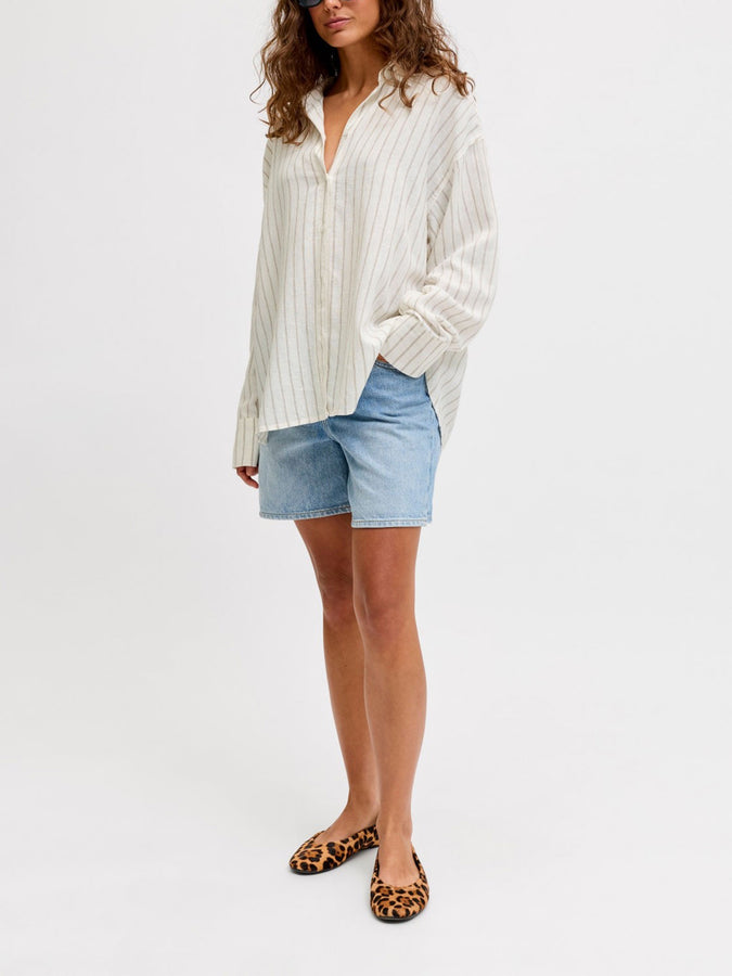 JJXX Almira Long Sleeve Buttondown Shirt Spring 2026 | BLANC DE BLANC