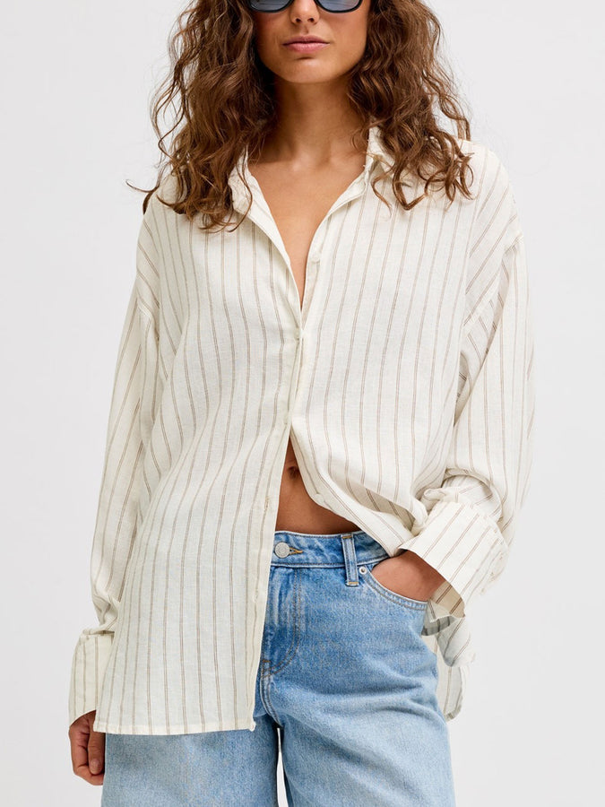 JJXX Almira Long Sleeve Buttondown Shirt Spring 2026 | BLANC DE BLANC