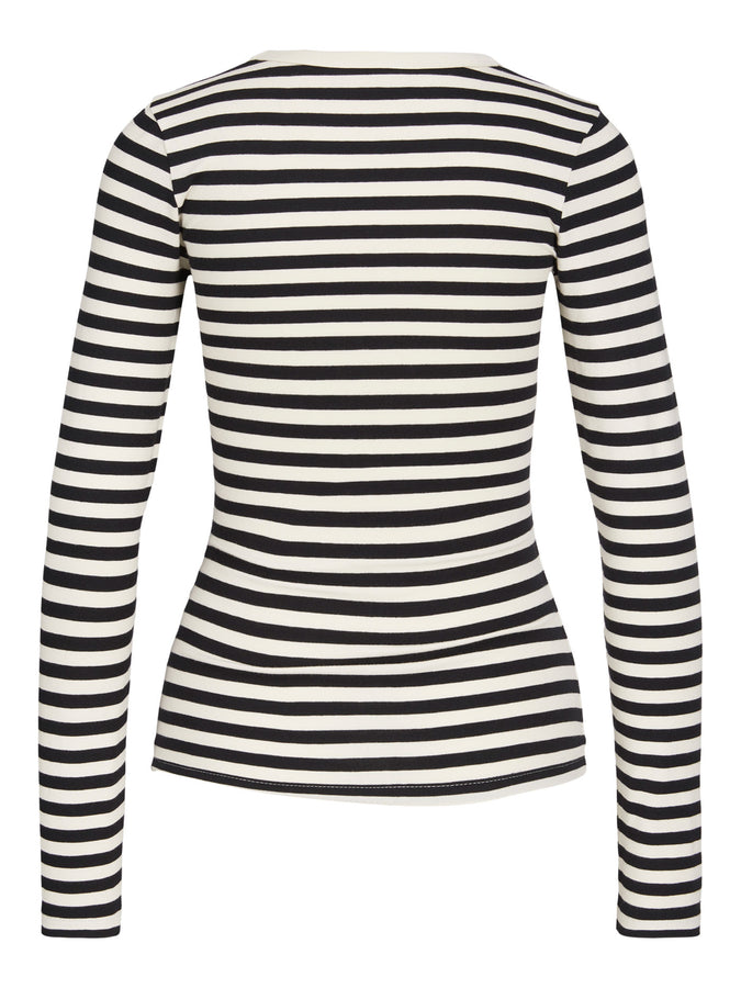JJXX Celine Gigi Stripe Long Sleeve T-Shirt Holiday 2025 | BLACK STRIPES
