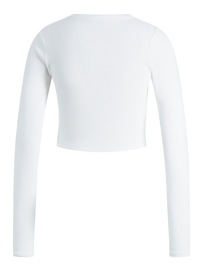 JJXX Feline Crop Long Sleeve T-Shirt Spring 2026 | BRIGHT WHITE