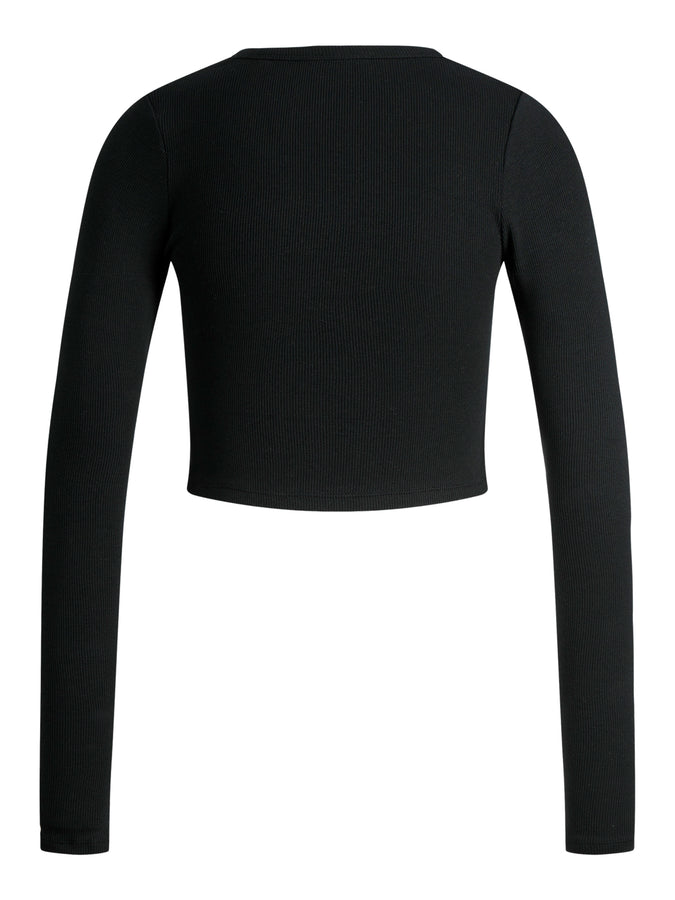 JJXX Feline Crop Long Sleeve T-Shirt Spring 2026 | BLACK