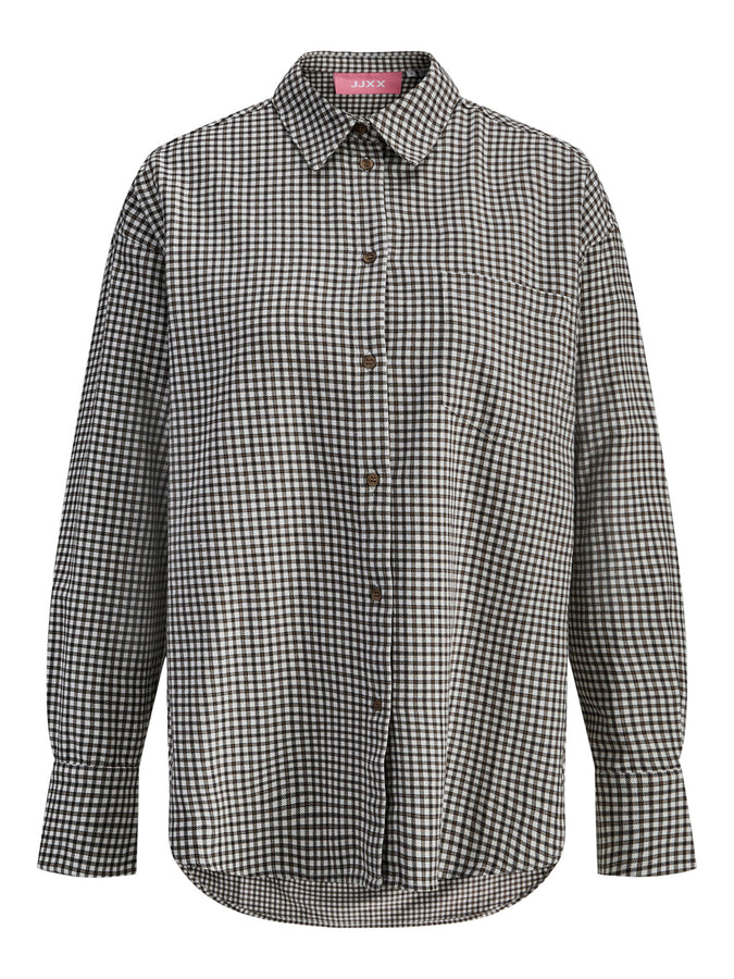JJXX Jamie Check Flannel L/S Buttondown Shirt Holiday 2025 | CLOUD DANCER