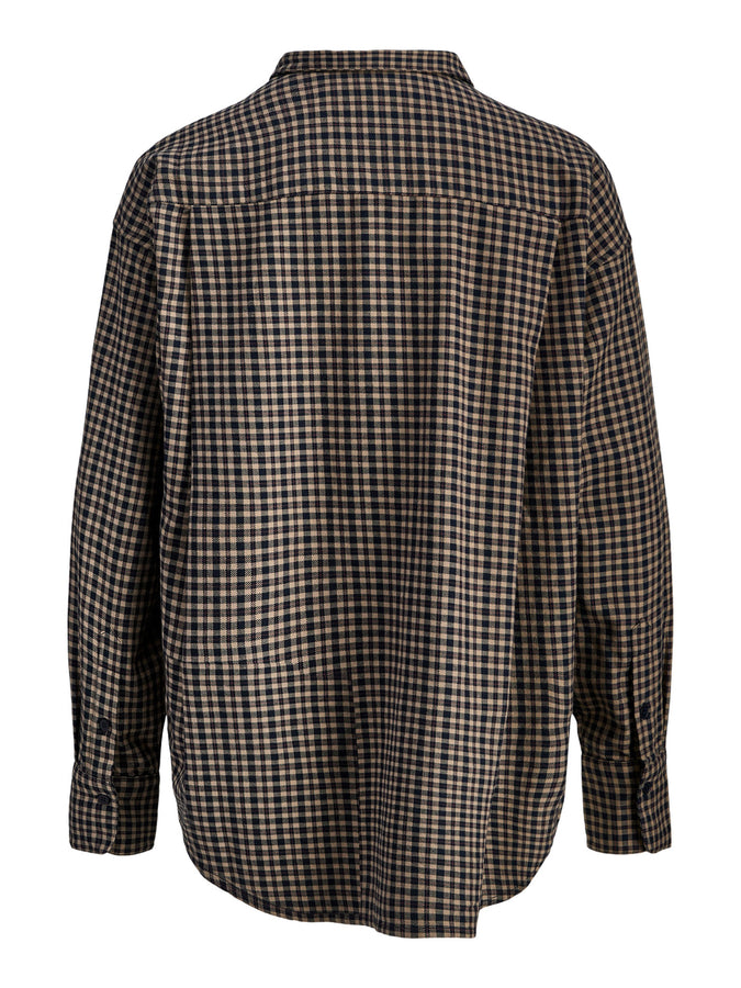 JJXX Jamie Check Flannel L/S Buttondown Shirt Holiday 2025 | SLATE BLACK