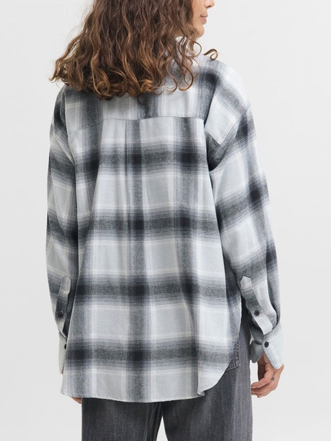 JJXX Jamie Flannel Long Sleeve Buttondown Shirt Holiday 2025 | BLACK