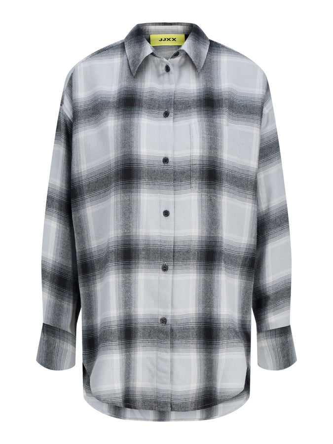 JJXX Jamie Flannel Long Sleeve Buttondown Shirt Holiday 2025 | BLACK