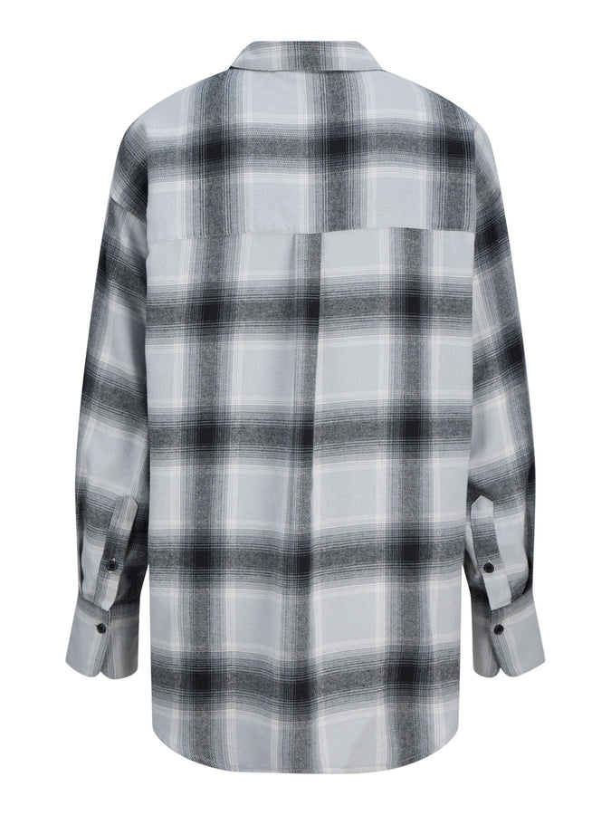 JJXX Jamie Flannel Long Sleeve Buttondown Shirt Holiday 2025 | BLACK