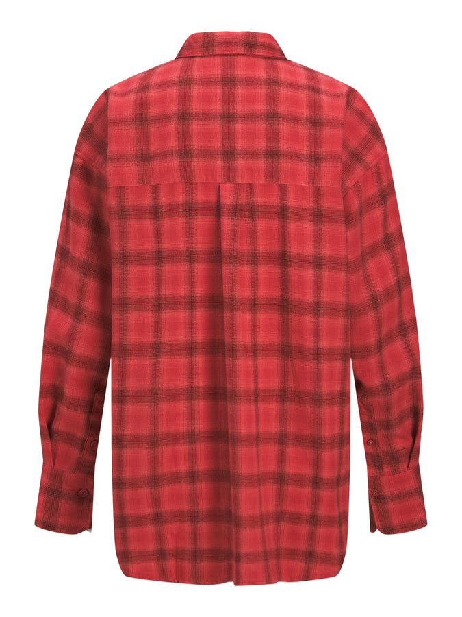 JJXX Jamie Flannel Long Sleeve Buttondown Shirt Holiday 2025 | BARBERRY