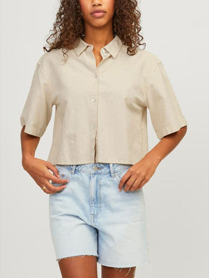 JJXX Lulu Crop S/S Buttondown Shirt Summer 2024