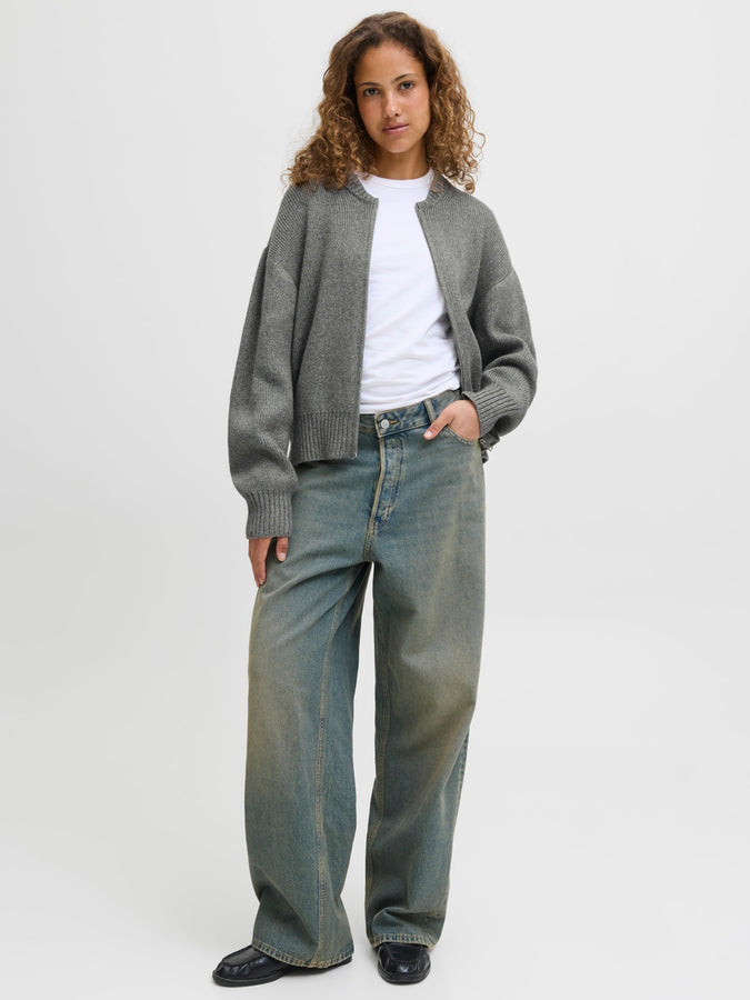 JJXX Maeve Bomber Zip Sweatshirt Holiday 2025 | MEDIUM GREY MELANGE