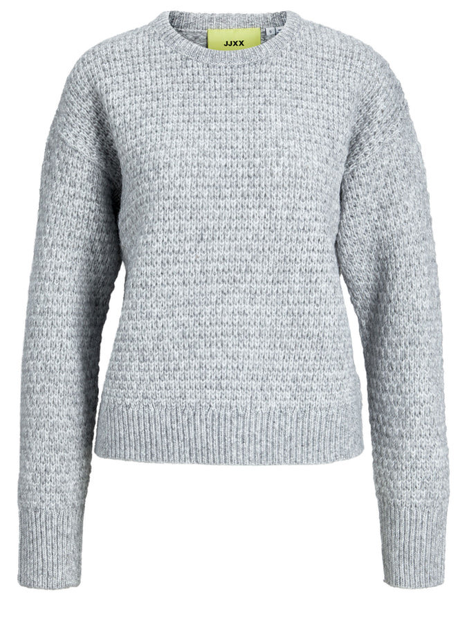 JJXX Milly Knitted Sweater Fall 2024 | LIGHT GREY MELANGE