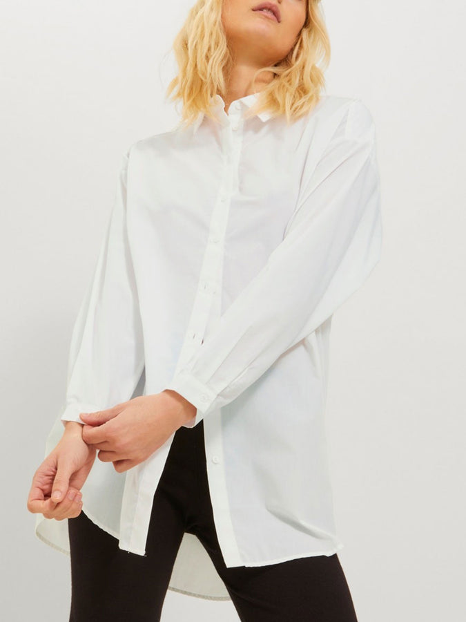 Jjxx Mission Long Sleeve Women Buttondown Shirt Fall 2023 | WHITE