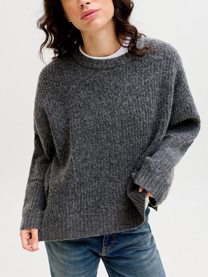JJXX Sigga Diverse Sweater Holiday 2025 | DARK GREY MELANGE