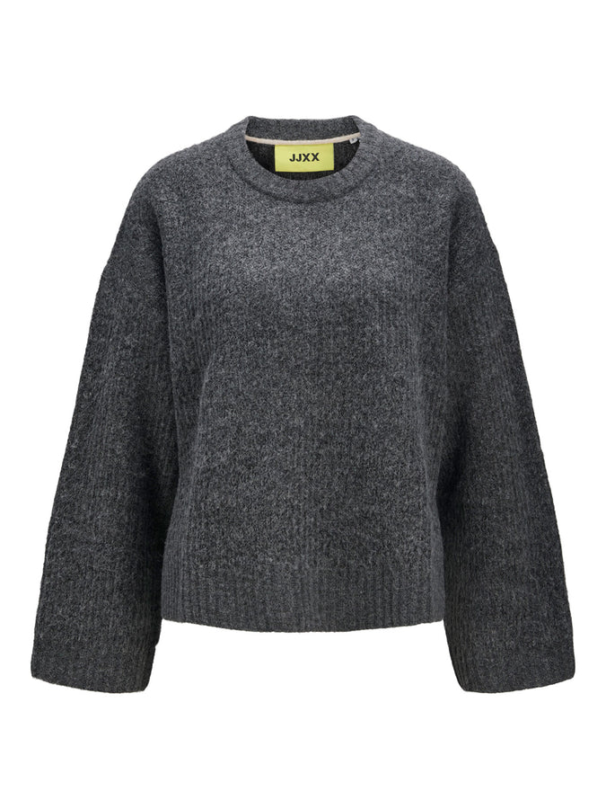 JJXX Sigga Diverse Sweater Holiday 2025 | DARK GREY MELANGE
