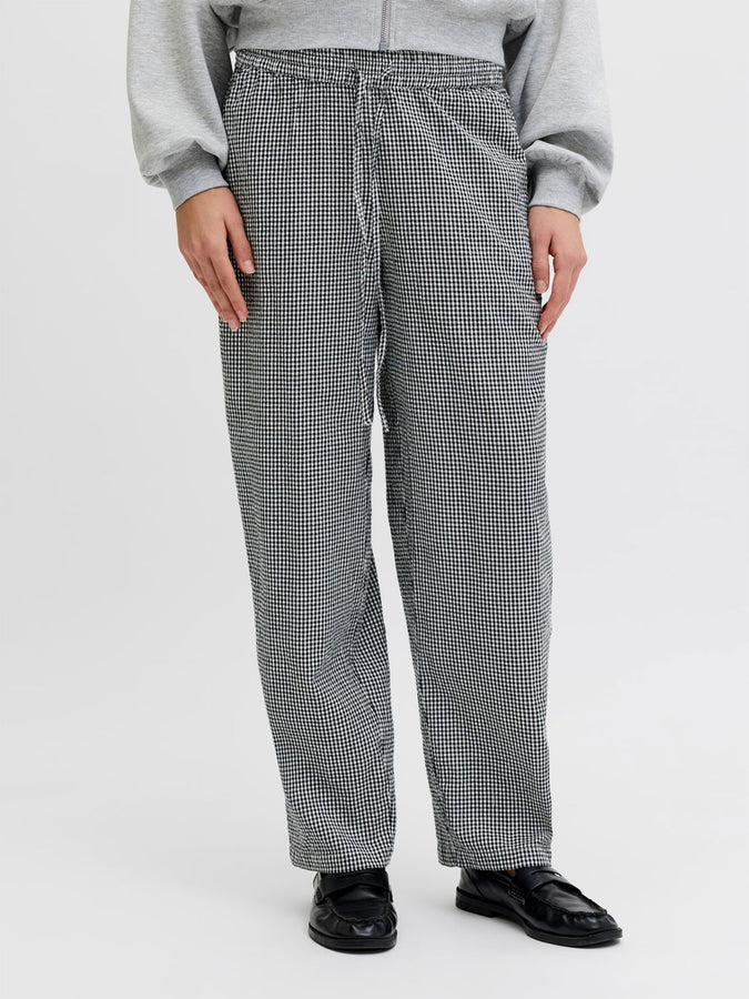 JJXX Zoe Seersucker Barel Pants Spring 2026 | BLACK CHECKS