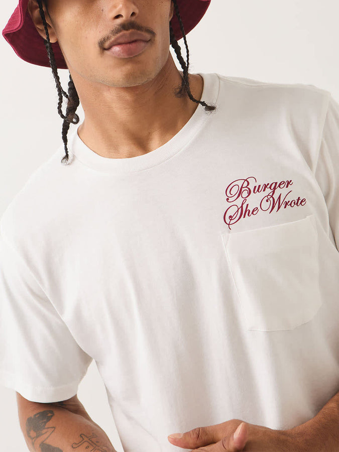 Brixton Burger She Wrote Pocket T-Shirt Fall 2026 | WHITE