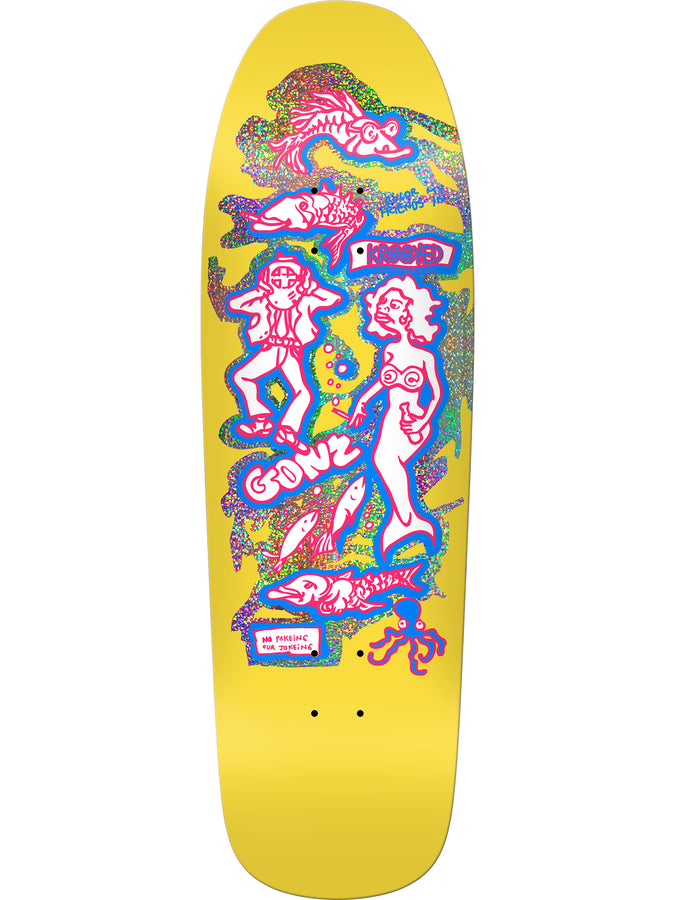 Krooked Gonz Color My Friends 9.81 Old School Skateboard Deck | YELLOW
