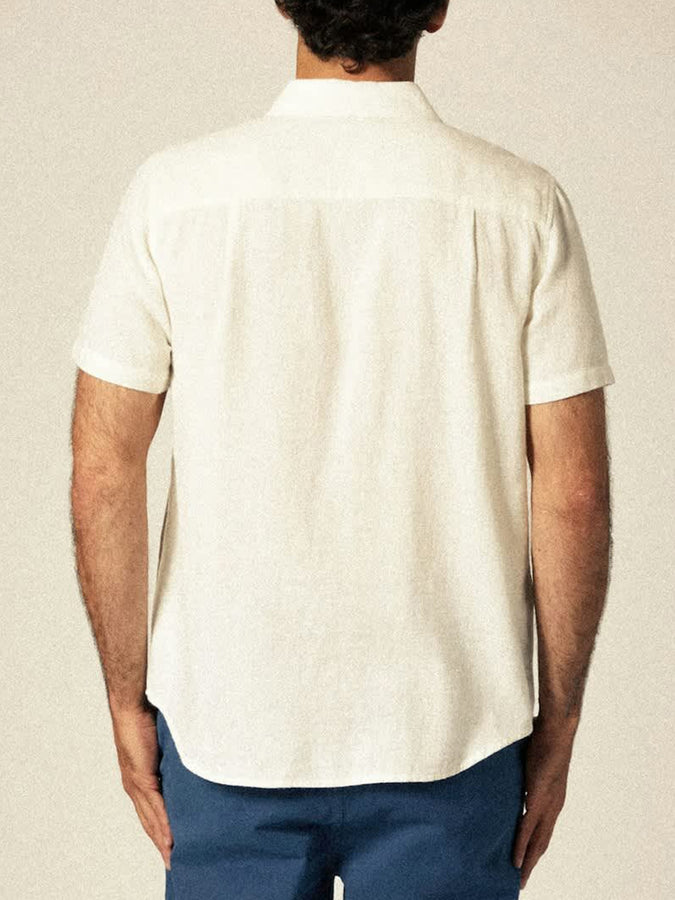 Brixton Charter Cotton Linen Blend Buttondown Shirt 2025 | EGRET WHITE