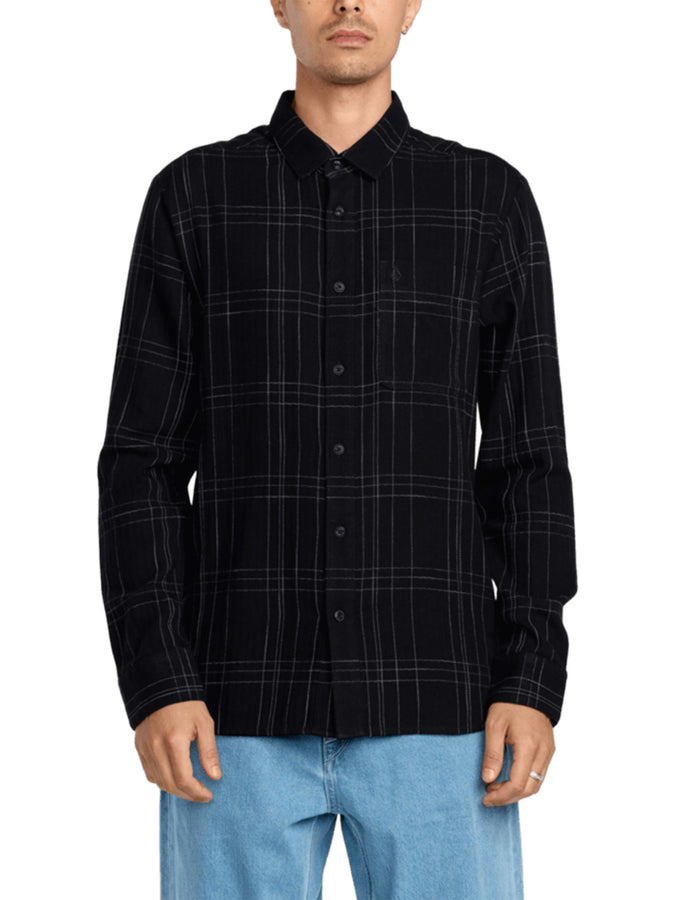 Volcom Date Knight Long Sleeve Buttondown Shirt Fall 2025 | BLACK (BLK)