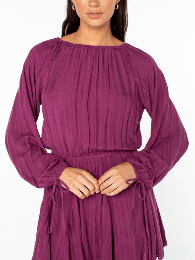 Roxy Sun Seeker Dress Fall 2025 | AMARANTH SOLID (MAM)