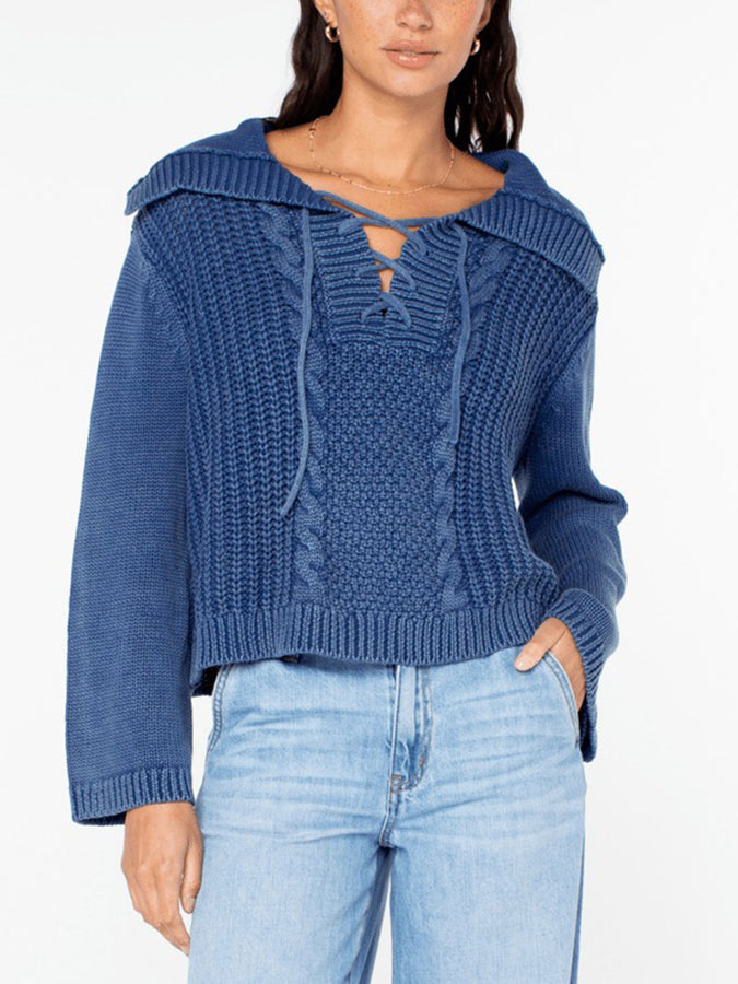 Roxy Far Winds Sweater Fall 2025 | MAZZARINE BLUE SOLID (BMZ)