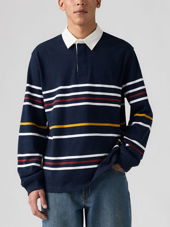 Levis Union Rugby Theo Stripe Marine Blazer Polo Shirt Fall 2025 | THEO STR NAVY BLAZER (0033)