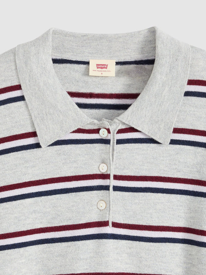 Levis Super Soft Jade Stripe Long Sleeve Polo Fall 2026 | LIGHT GREY HEATHER (0001)