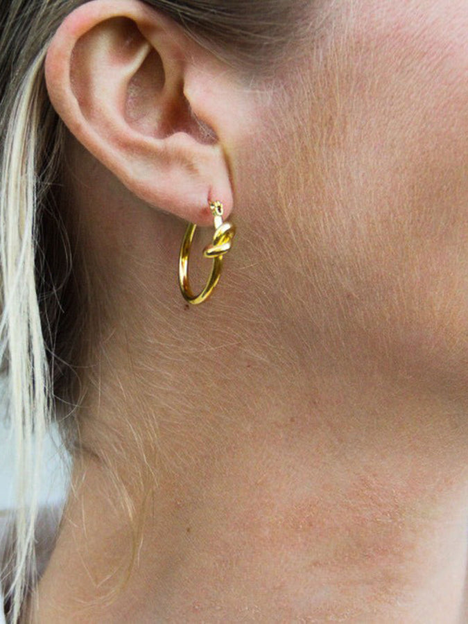 Salty Cali Knot Hoops Earrings | GOLD
