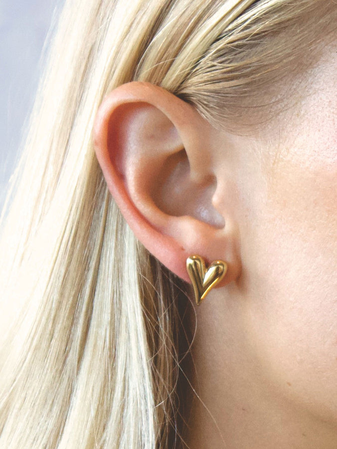 Salty Cali Love Studs Earrings | GOLD