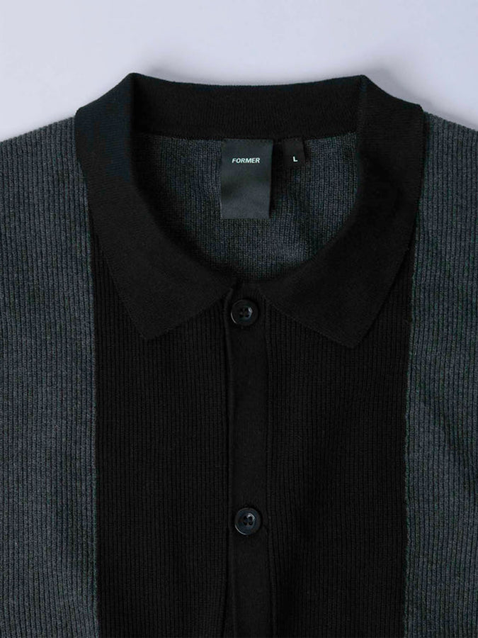 Former Marilyn Short Sleeve Buttondown Shirt Fall 2024 | BLACK CHARCOAL